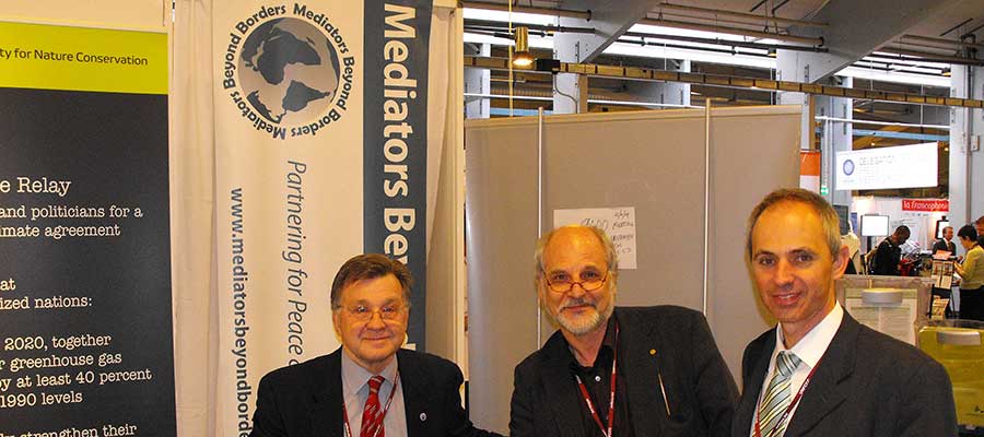 Michael Seidel mit Kollegen auf der Welt-Klimakonferenz 2009 in Kopenhagen