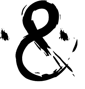 Logo Und-Zeichen, Pinselstrich-Darstellung